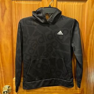 Adidas Boys Hoodie Allover Print Logo Long Sleeve Pullover
